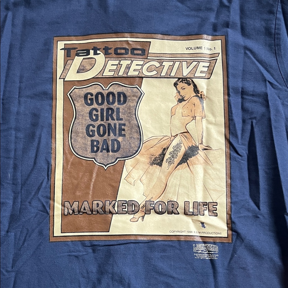 Tattoo Detective Graphic Tee in Blue
